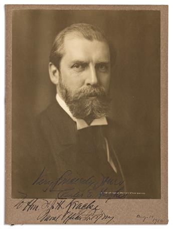 (SUPREME COURT.) HUGHES, CHARLES E. Two items: Photograph Signed and Inscribed * Typed Letter Signed.